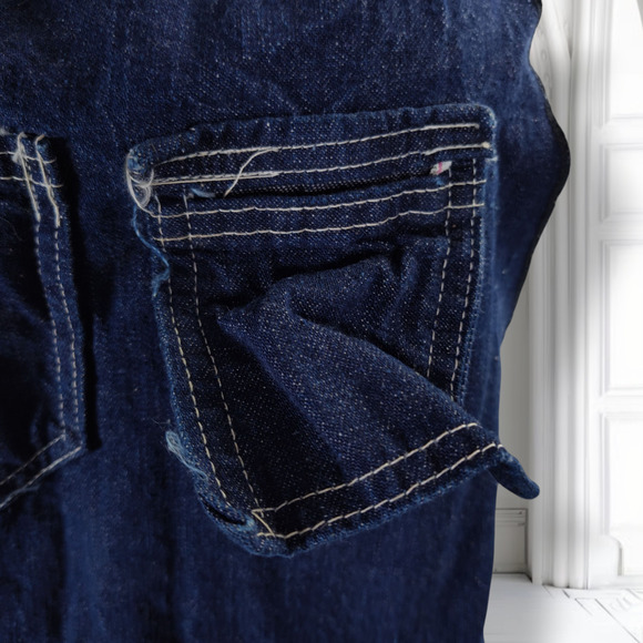 Selvedge Denim Work Apron Pinkline Redline Heritage Style Utility Kitchen - Picture 11 of 14